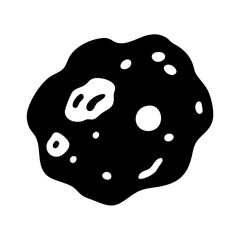 Simple vector illustration of an asteroid floating in deep space on white