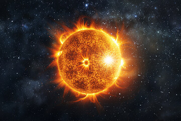 Obraz premium APPEALING breathtaking image capturing pretty suns brilliance and beauty as pretty central star of our solar system, shining brightly in pretty infinite expanse of space 