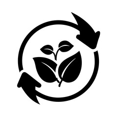 Ecological Cycle of Renewal featuring Plants and Arrows in Circular Motion