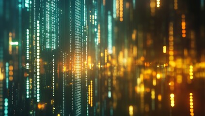 Naklejka premium Abstract digital code wall with vibrant colors