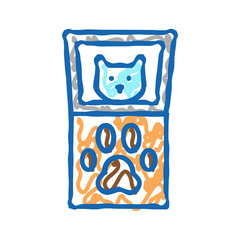 paw pals paw print kit icon doodle illustration