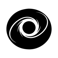 Striking Black and White Swirling Vortex Graphic Design Element Illustration