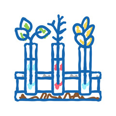 laboratory plant growth phytotherapy icon doodle illustration