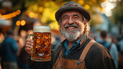Man drinking beer at a festival
