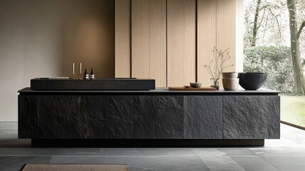 Modern kitchen interior with detailed finish