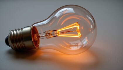 A lit light bulb, symbolizing ideas, innovation, and creativity