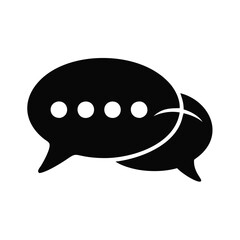 Two overlapping speech bubbles suggesting conversation, dialog or communication concept