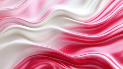 Obraz premium Intricate, flowing folds of vibrant pink and white silk fabric.