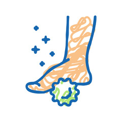 massage flat feet icon doodle illustration