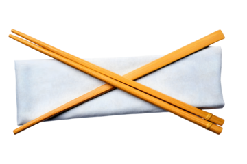 Crossed Chopsticks On White Napkin Illustration Image