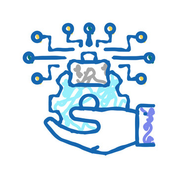promoting technology commercialization icon doodle illustration
