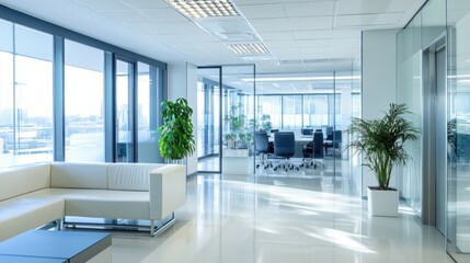 Fototapeta premium Modern office with lounge and conference room