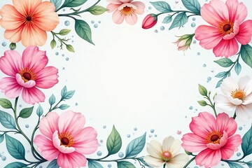 Delicate watercolor floral pattern, perfect for spring flyers , high resolution, background
