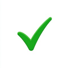 Vibrant green checkmark icon with minimalist design on white background