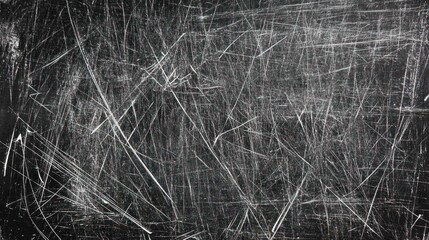 Obraz premium Abstract grunge texture of scratched dark surface with white lines