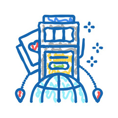 gambling tourism icon doodle illustration