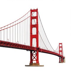 Golden gate bridge architecture isolated on transparent background