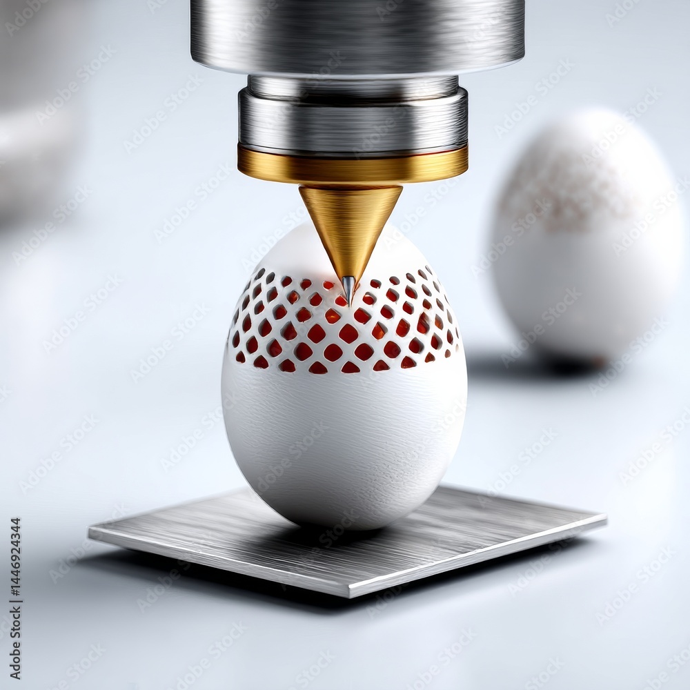 Aufkleber 3D Printer Creating an Ornate Egg with Detailed Patterns, showcasing the artistry of Additive Manufacturing technology
