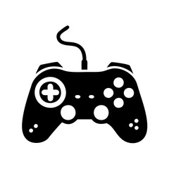 Silhouette of a Classic Wired Video Game Controller for Consoles and PCs