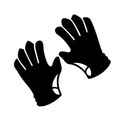 A pair of black gloves on a white background illustration graphic design