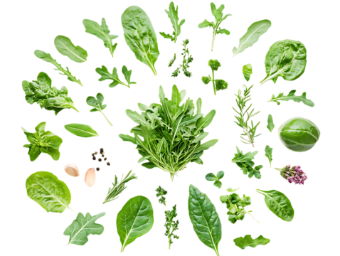 Wild arugula leaves with vibrant fresh greenery