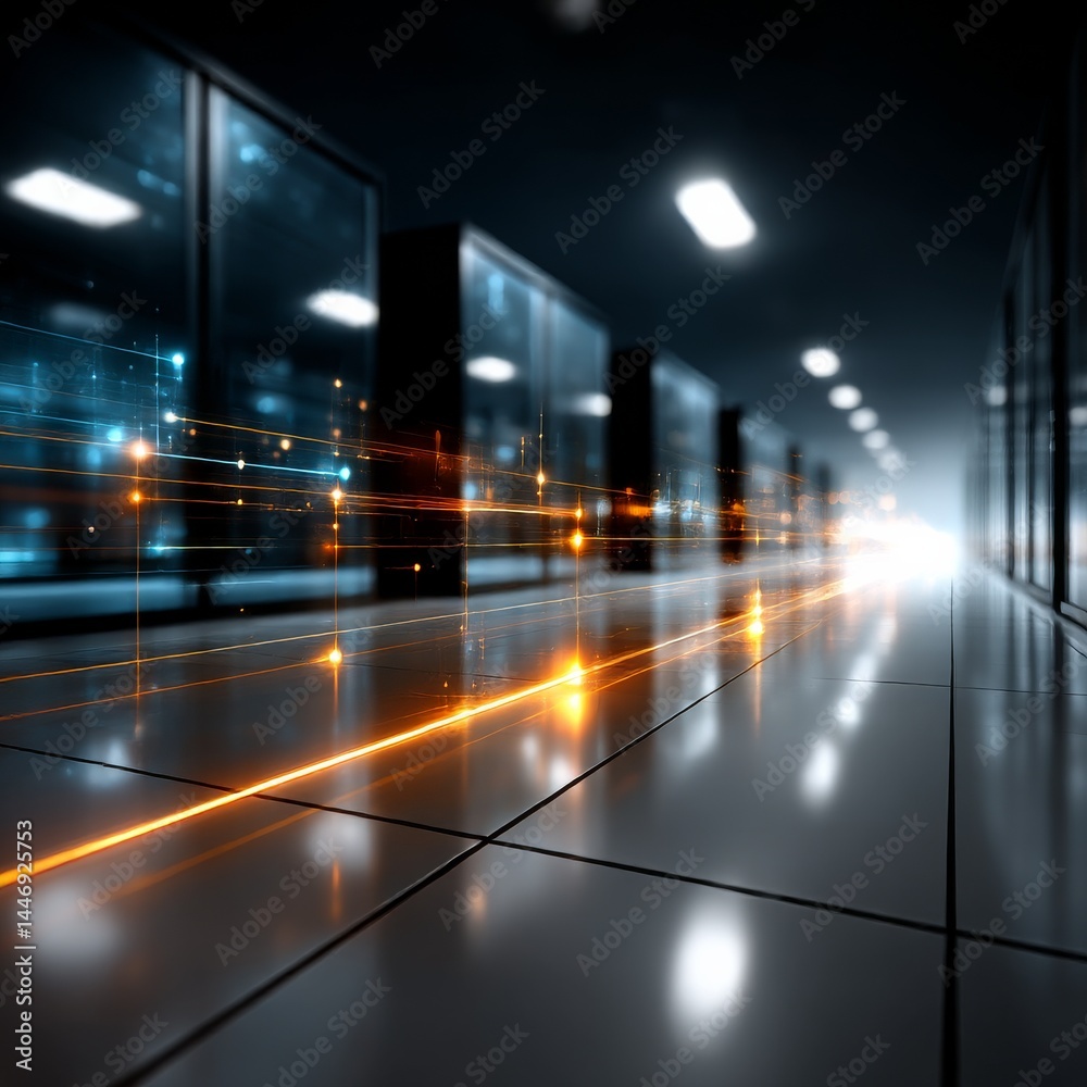 Poster Data Center Innovation: Visualizing Information Flow in a Modern Server Room with Enhanced Connectivity
