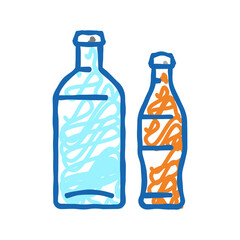 bottle glass production icon doodle illustration