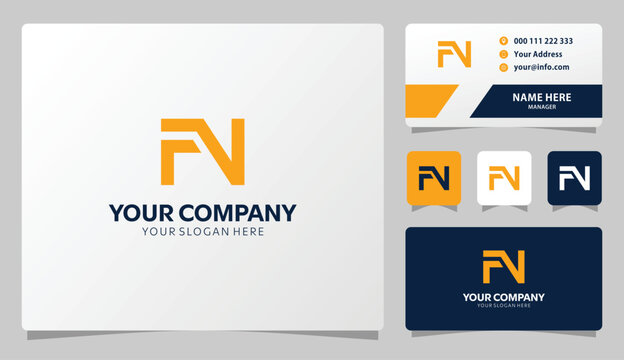 Modern FN logo design professional branding identity business card template elegant stylish - Powered by Adobe