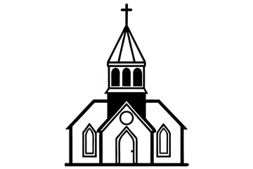 Church silhouette vector illustration