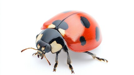 Fototapeta premium Adorable ladybug isolated on white background