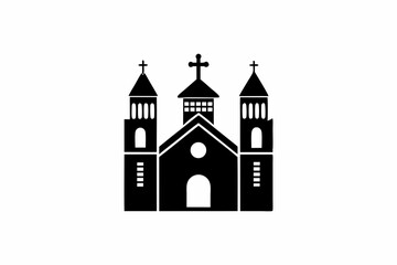 Church icon silhouette vector illustration