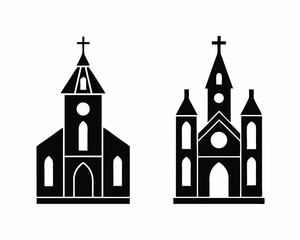 Church icon silhouette vector illustration