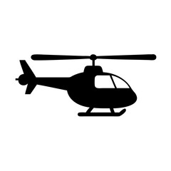 Simple black and white vector illustration of a generic helicopter design