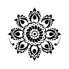 Intricate Black and White Floral Mandala Design for Art and Creativity