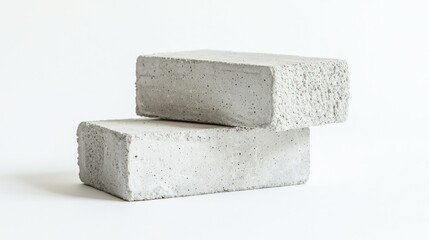 Aerated concrete blocks isolated on white background