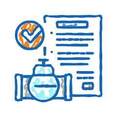 contract pipeline construction service icon doodle illustration