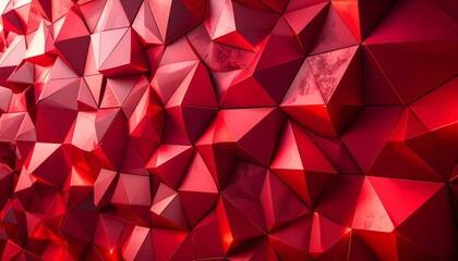 Naklejka premium Red Triangular Geometric Background Texture