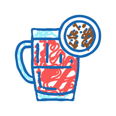 pu erh tea icon doodle illustration