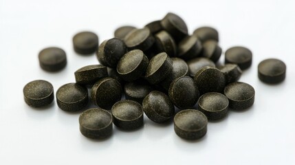 Airsoft pellets isolated on white background