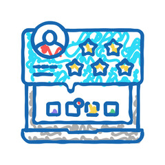 review and feedback of services ugc icon doodle illustration