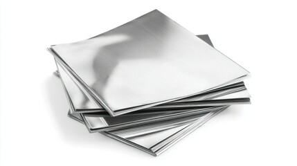 Aluminum sheets isolated on white background