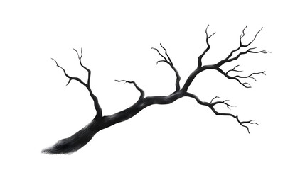 Detailed Bare Winter Branch Illustration Isolated Background