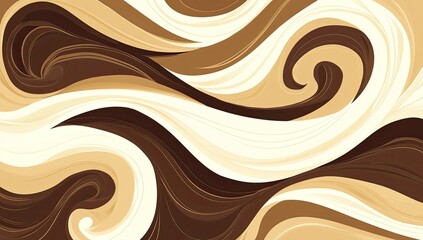 Swirling creamy brown and beige abstract pattern