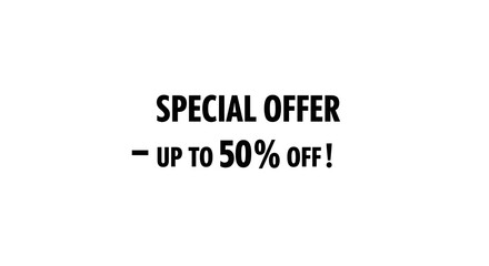 Fototapeta premium Special Offer Up to 50% Off Promotion Sale Discount
