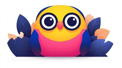 Fototapeta premium Playful pixelated bird illustration with vibrant colors, perfect for children's designs or whimsical projects that will spark joy and imagination immediately