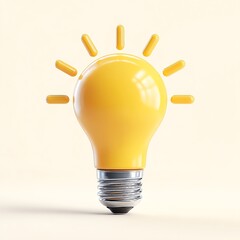 Shining Brightly A Cute Yellow Lightbulb Illuminates Ideas Creativity and Innovation