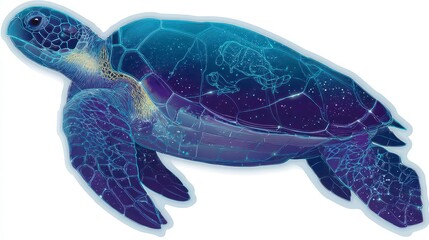 Obraz premium Cosmic Sea Turtle Illustration Artwork