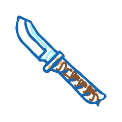 hunting knife icon doodle illustration