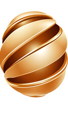 Detailed Design Chocolate Sphere Illustration, Transparent Background, 3d, Abstract, Sweet Treat, Spiral, Brown, Gold, Orange