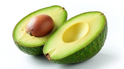 Avocado texture, isolated on white background, delicate skin patterns and subtle natural shading, ultra-detailed shot